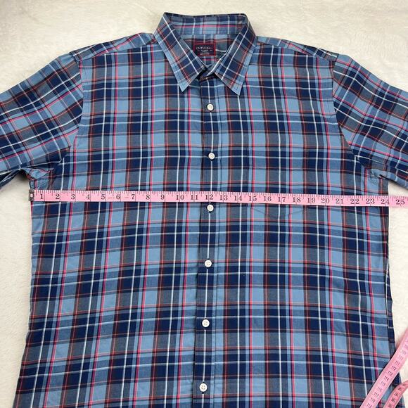 Untuckit Men’s XL slim Fit Blue Plaid button down shirt - Picture 4 of 5